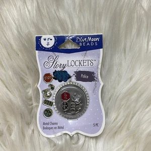 Blue moon beads Story lockets mini police wife police supporter necklace charms
